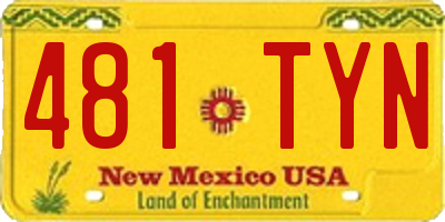 NM license plate 481TYN
