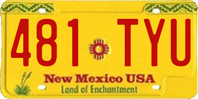 NM license plate 481TYU