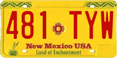 NM license plate 481TYW