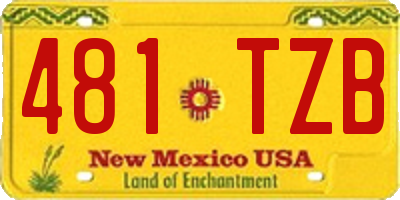 NM license plate 481TZB