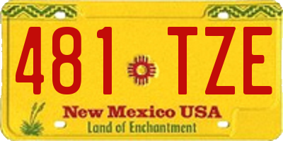 NM license plate 481TZE