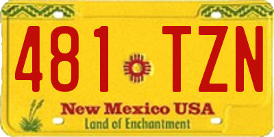 NM license plate 481TZN