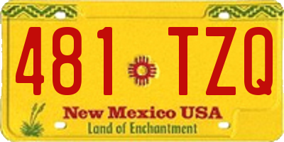 NM license plate 481TZQ