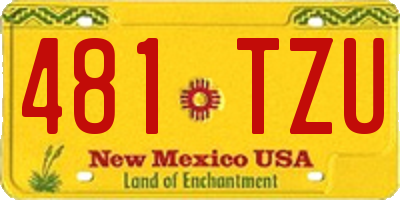 NM license plate 481TZU