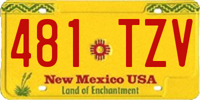 NM license plate 481TZV