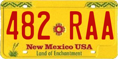 NM license plate 482RAA