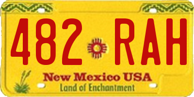 NM license plate 482RAH