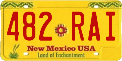 NM license plate 482RAI