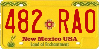 NM license plate 482RAO