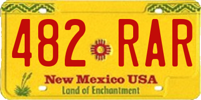 NM license plate 482RAR