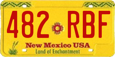 NM license plate 482RBF