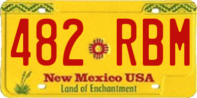 NM license plate 482RBM