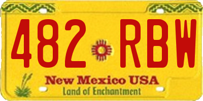 NM license plate 482RBW