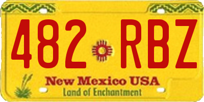 NM license plate 482RBZ