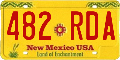 NM license plate 482RDA