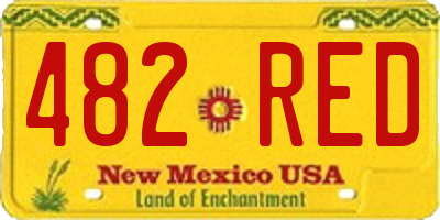 NM license plate 482RED