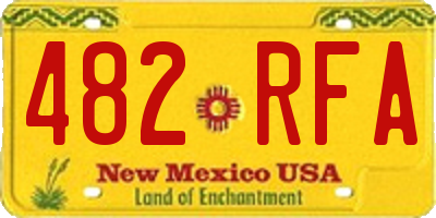 NM license plate 482RFA