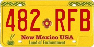 NM license plate 482RFB