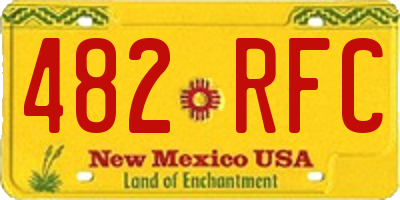 NM license plate 482RFC