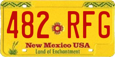 NM license plate 482RFG