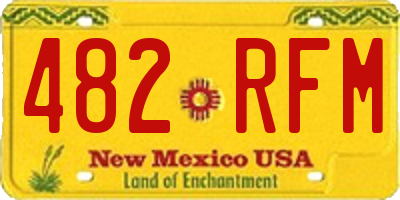 NM license plate 482RFM