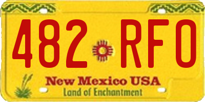NM license plate 482RFO