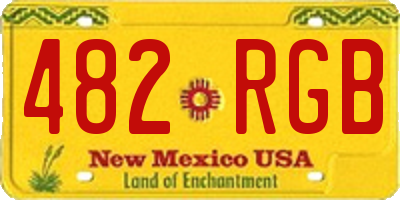 NM license plate 482RGB