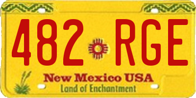 NM license plate 482RGE