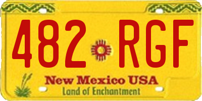 NM license plate 482RGF