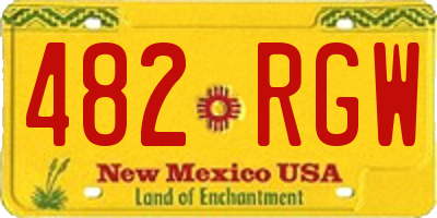 NM license plate 482RGW