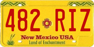 NM license plate 482RIZ