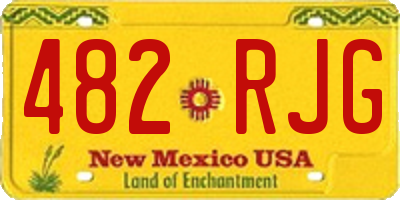 NM license plate 482RJG