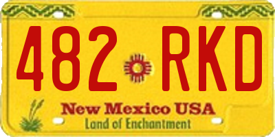NM license plate 482RKD