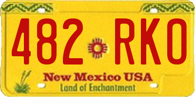 NM license plate 482RKO