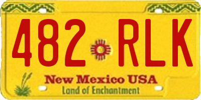 NM license plate 482RLK