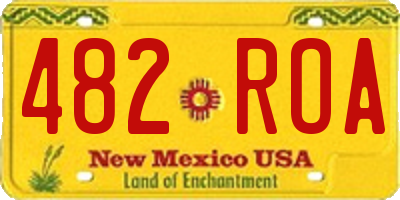 NM license plate 482ROA