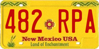 NM license plate 482RPA