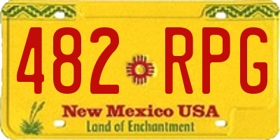 NM license plate 482RPG