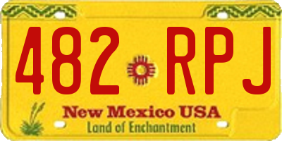 NM license plate 482RPJ