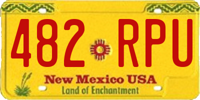 NM license plate 482RPU