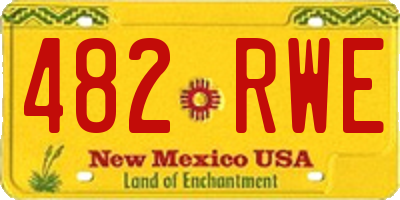 NM license plate 482RWE