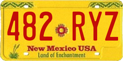 NM license plate 482RYZ