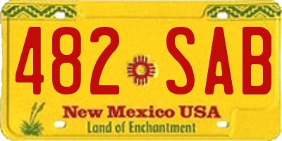 NM license plate 482SAB