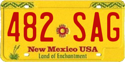 NM license plate 482SAG