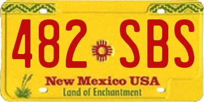 NM license plate 482SBS