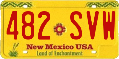 NM license plate 482SVW