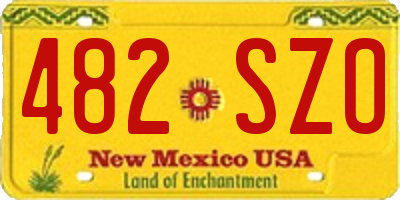 NM license plate 482SZO