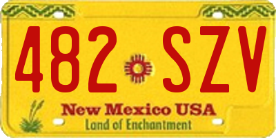 NM license plate 482SZV