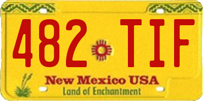 NM license plate 482TIF