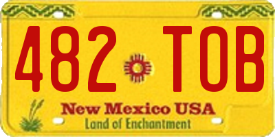 NM license plate 482TOB